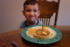Pancakes for the birthday boy